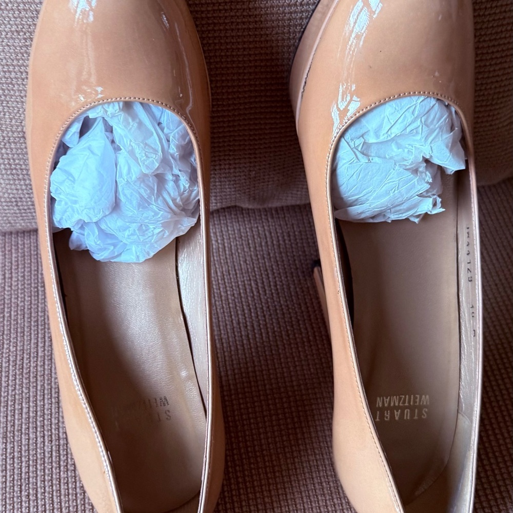 Stuart Weitzman Nude Patent Leather Heels